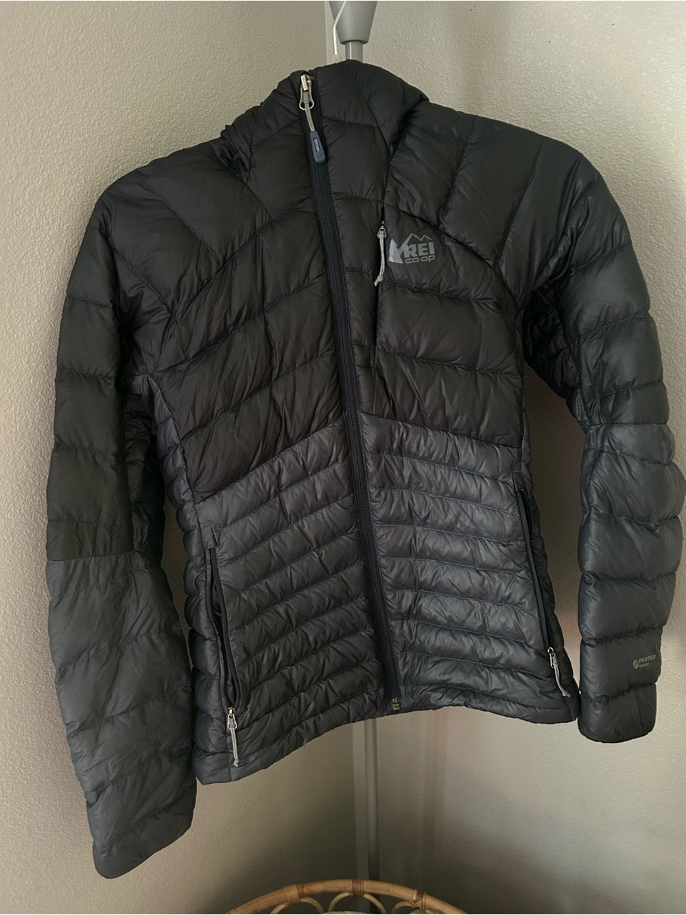 REI Black Quilted Down Jacket